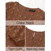 imageZESICA Womens Springl Long Sleeve Maxi Dresses Casual Crew Neck Swiss Dot Tiered Flowy A Line Wedding Guest DressBrown