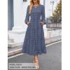 imageZESICA Womens Springl Long Sleeve Maxi Dresses Casual Crew Neck Swiss Dot Tiered Flowy A Line Wedding Guest DressDusty Blue