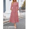 imageZESICA Womens Springl Long Sleeve Maxi Dresses Casual Crew Neck Swiss Dot Tiered Flowy A Line Wedding Guest DressDusty Pink