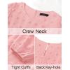 imageZESICA Womens Springl Long Sleeve Maxi Dresses Casual Crew Neck Swiss Dot Tiered Flowy A Line Wedding Guest DressPink