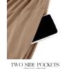 imageZESICA Womens Summer Casual Dresses Flutter Short Sleeve Crewneck Loose Flowy Tiered Beach Maxi Dress with PocketsKhaki