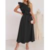 imageZESICA Womens Summer One Shoulder Ruffle Dress Sleeveless Empire Waist Boho Flowy Maxi DressesBlack
