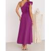 imageZESICA Womens Summer One Shoulder Ruffle Dress Sleeveless Empire Waist Boho Flowy Maxi DressesEggplant