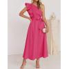 imageZESICA Womens Summer One Shoulder Ruffle Dress Sleeveless Empire Waist Boho Flowy Maxi DressesRose