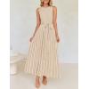 imageZESICA Womens Summer Sleeveless Maxi Dress 2025 Crewneck Ribbed Knit Tie Waist Casual A Line Swing DressesApricot