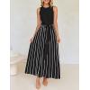 imageZESICA Womens Summer Sleeveless Maxi Dress 2025 Crewneck Ribbed Knit Tie Waist Casual A Line Swing DressesBlack