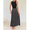 imageZESICA Womens Summer Sleeveless Maxi Dress 2025 Crewneck Ribbed Knit Tie Waist Casual A Line Swing DressesBlack