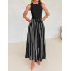 imageZESICA Womens Summer Sleeveless Maxi Dress 2025 Crewneck Ribbed Knit Tie Waist Casual A Line Swing DressesBlack