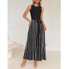 imageZESICA Womens Summer Sleeveless Maxi Dress 2025 Crewneck Ribbed Knit Tie Waist Casual A Line Swing DressesBlack