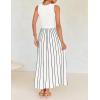 imageZESICA Womens Summer Sleeveless Maxi Dress 2025 Crewneck Ribbed Knit Tie Waist Casual A Line Swing DressesWhite
