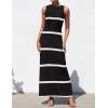 imageZESICA Womens Summer Striped Cover Up Dress 2025 Sleeveless Crewneck Crochet Hollow Out Sundress Beach Long Maxi DressesBlack