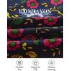 imageZESICA Womens Bohemian Floral Printed Wrap V Neck Short Sleeve Split Beach Party Maxi DressNavy
