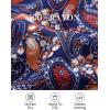 imageZESICA Womens Bohemian Floral Printed Wrap V Neck Short Sleeve Split Beach Party Maxi DressNavy Blue