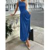 imageZESICA Womens Summer Sleeveless Maxi Dress 2025 Casual Crewneck Pleated Flowy Long Dress with PocketsDustyblue