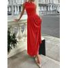 imageZESICA Womens Summer Sleeveless Maxi Dress 2025 Casual Crewneck Pleated Flowy Long Dress with PocketsRed