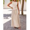 imageZESICA Womens Summer Sleeveless Maxi Dress 2025 Casual Crewneck Pleated Flowy Long Dress with PocketsSand
