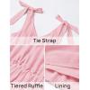 imageZESICA Womens 2025 Summer Boho Casual V Neck Sleeveless Midi Dresses Tie Shoulder Flowy Tiered A Line Beach Long SundressPink