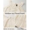 imageZESICA Womens 2025 Summer Boho Halter Short Dresses Sleeveless Hollow Out A Line Chiffon Flowy Ruffle Beach Mini SundressApricot
