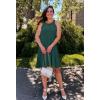 imageZESICA Womens 2025 Summer Boho Halter Short Dresses Sleeveless Hollow Out A Line Chiffon Flowy Ruffle Beach Mini SundressDarkgreen