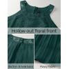 imageZESICA Womens 2025 Summer Boho Halter Short Dresses Sleeveless Hollow Out A Line Chiffon Flowy Ruffle Beach Mini SundressDarkgreen