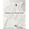 imageZESICA Womens 2025 Summer Boho Halter Short Dresses Sleeveless Hollow Out A Line Chiffon Flowy Ruffle Beach Mini SundressWhite