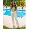 imageZESICA Womens Short Sleeve Crewneck T Shirt Summer Ribbed Knit Slim Fit Basic Solid Color Tee TopsMossgreen