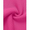 imageZESICA Womens Short Sleeve Crewneck T Shirt Summer Ribbed Knit Slim Fit Basic Solid Color Tee TopsRose
