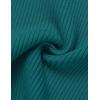 imageZESICA Womens Short Sleeve Crewneck T Shirt Summer Ribbed Knit Slim Fit Basic Solid Color Tee TopsTeal