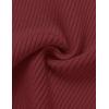imageZESICA Womens Short Sleeve Crewneck T Shirt Summer Ribbed Knit Slim Fit Basic Solid Color Tee TopsWine