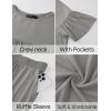 imageZESICA Womens Summer 2 Piece Outfits 2025 Ruffle Short Sleeve Tops and Shorts Casual Loose Oversized TShirts Lounge SetsGrey