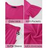 imageZESICA Womens Summer 2 Piece Outfits 2025 Ruffle Short Sleeve Tops and Shorts Casual Loose Oversized TShirts Lounge SetsRose