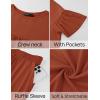 imageZESICA Womens Summer 2 Piece Outfits 2025 Ruffle Short Sleeve Tops and Shorts Casual Loose Oversized TShirts Lounge SetsRust