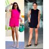 imageZESICA Womens Summer Two Piece Sweater Lounge Sets Casual Knit Trendy Tunic and Shorts OutfitsBlack