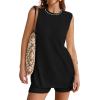 imageZESICA Womens Summer Two Piece Sweater Lounge Sets Casual Knit Trendy Tunic and Shorts OutfitsBlack
