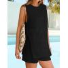 imageZESICA Womens Summer Two Piece Sweater Lounge Sets Casual Knit Trendy Tunic and Shorts OutfitsBlack
