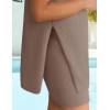 imageZESICA Womens Summer Two Piece Sweater Lounge Sets Casual Knit Trendy Tunic and Shorts OutfitsCamel