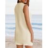 imageZESICA Womens Summer Two Piece Sweater Lounge Sets Casual Knit Trendy Tunic and Shorts OutfitsIvory