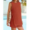 imageZESICA Womens Summer Two Piece Sweater Lounge Sets Casual Knit Trendy Tunic and Shorts OutfitsOrange
