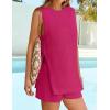 imageZESICA Womens Summer Two Piece Sweater Lounge Sets Casual Knit Trendy Tunic and Shorts OutfitsRosered