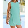 imageZESICA Womens Summer Two Piece Sweater Lounge Sets Casual Knit Trendy Tunic and Shorts OutfitsSage