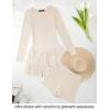 imageZESICA Womens Long Sleeve Bodycon Mini Dress Crew Neck Ribbed Knit Casual Ruffle Tiered Flowy Cocktail Party DressesApricot