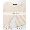 imageZESICA Womens Long Sleeve Bodycon Mini Dress Crew Neck Ribbed Knit Casual Ruffle Tiered Flowy Cocktail Party DressesApricot