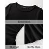 imageZESICA Womens Long Sleeve Bodycon Mini Dress Crew Neck Ribbed Knit Casual Ruffle Tiered Flowy Cocktail Party DressesBlack