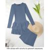 imageZESICA Womens Long Sleeve Bodycon Mini Dress Crew Neck Ribbed Knit Casual Ruffle Tiered Flowy Cocktail Party DressesDustyblue