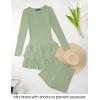 imageZESICA Womens Long Sleeve Bodycon Mini Dress Crew Neck Ribbed Knit Casual Ruffle Tiered Flowy Cocktail Party DressesGreen