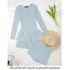 imageZESICA Womens Long Sleeve Bodycon Mini Dress Crew Neck Ribbed Knit Casual Ruffle Tiered Flowy Cocktail Party DressesSky
