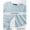 imageZESICA Womens Long Sleeve Bodycon Mini Dress Crew Neck Ribbed Knit Casual Ruffle Tiered Flowy Cocktail Party DressesSky