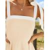 imageZESICA Womens Summer Boho Square Neck Mini Dress Sleeveless Tie Shoulder High Waist Swing A Line Short SundressesApricot