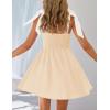 imageZESICA Womens Summer Boho Square Neck Mini Dress Sleeveless Tie Shoulder High Waist Swing A Line Short SundressesApricot