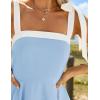 imageZESICA Womens Summer Boho Square Neck Mini Dress Sleeveless Tie Shoulder High Waist Swing A Line Short SundressesLightblue